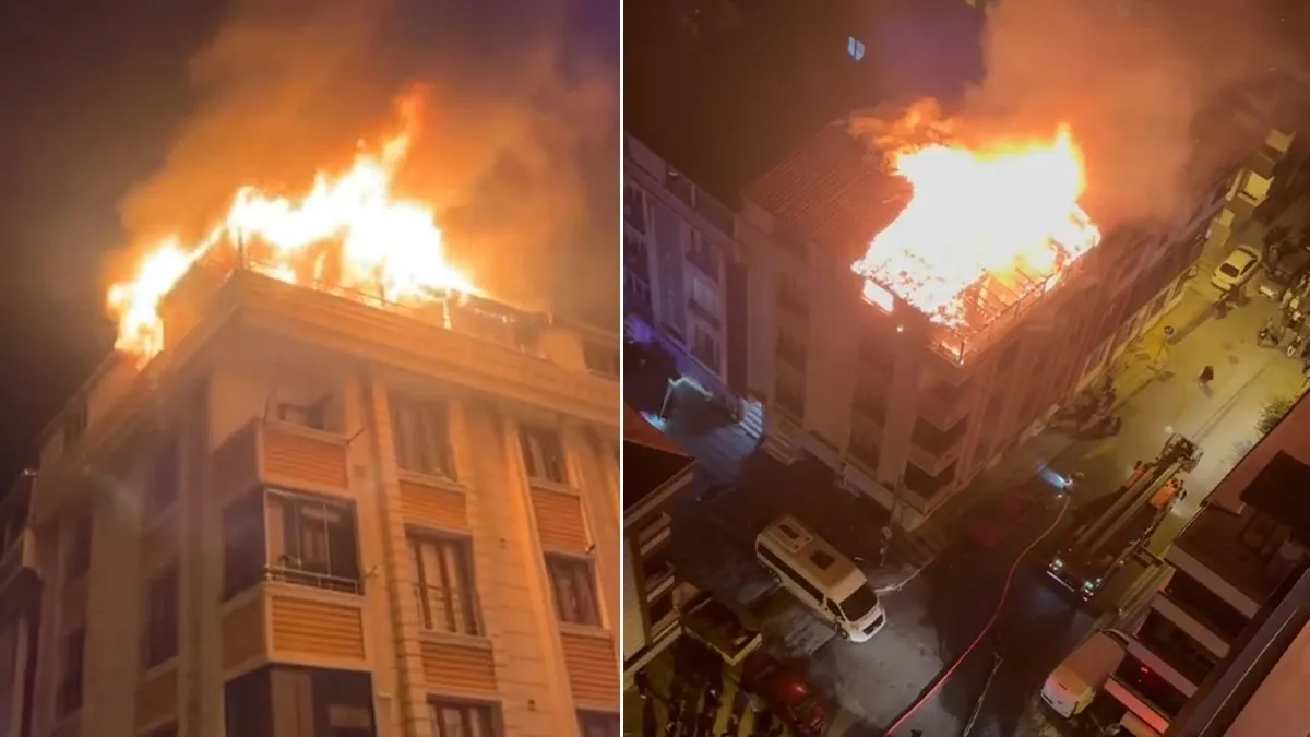 İstanbulSultangazi’de yangın paniği: Binanın çatısı bir anda alev aldı!